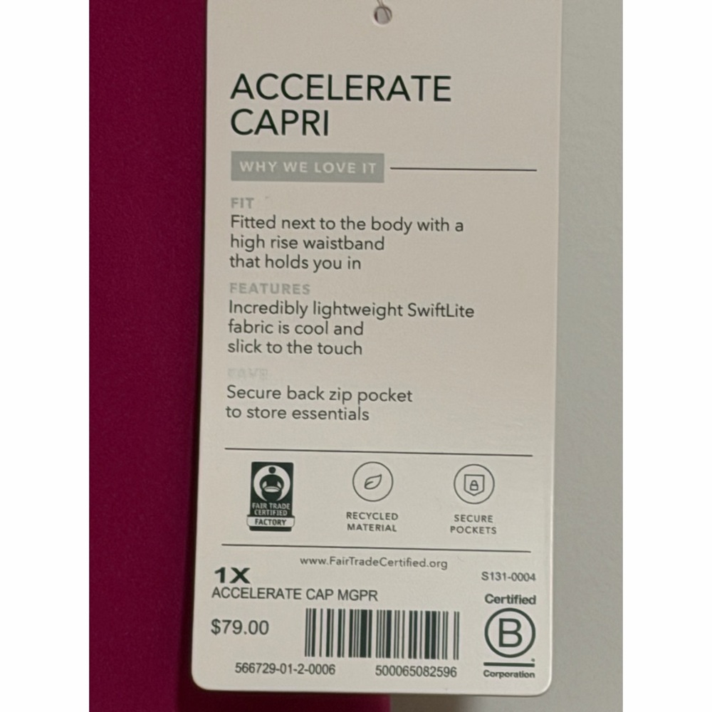 Athleta Accelerate Capri NWT SZ 1X - Picture 2 of 7